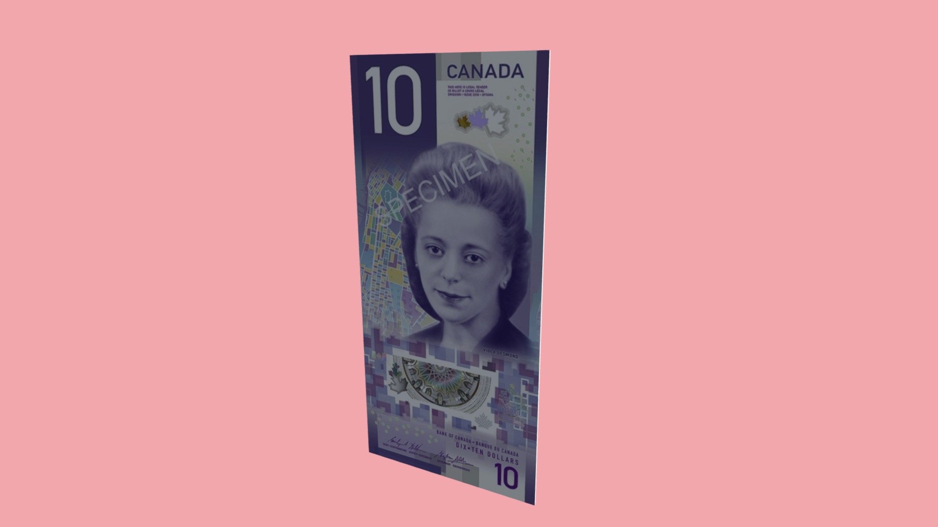 [Viola Desmond][Province Hose] Canadian $10 bill - Download Free 3D ...