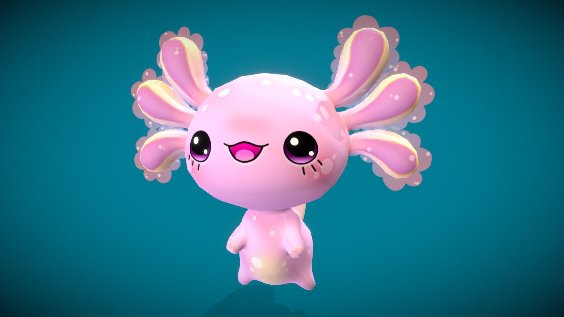 Cute Gaming Axolotl Video Game Computer Videogame PC Kawaii Anime Axolotl |  Photographic Print