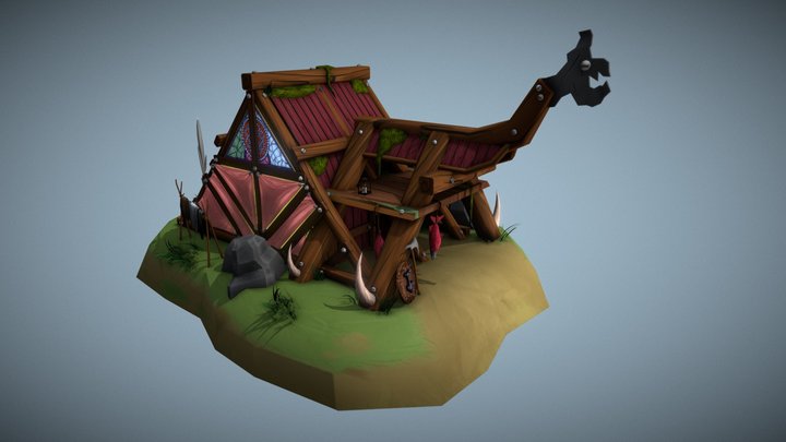 Viking trader/merchant house 3D Model