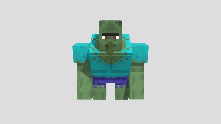 Buff Zombie Villager Minecraft Model 3D Model
