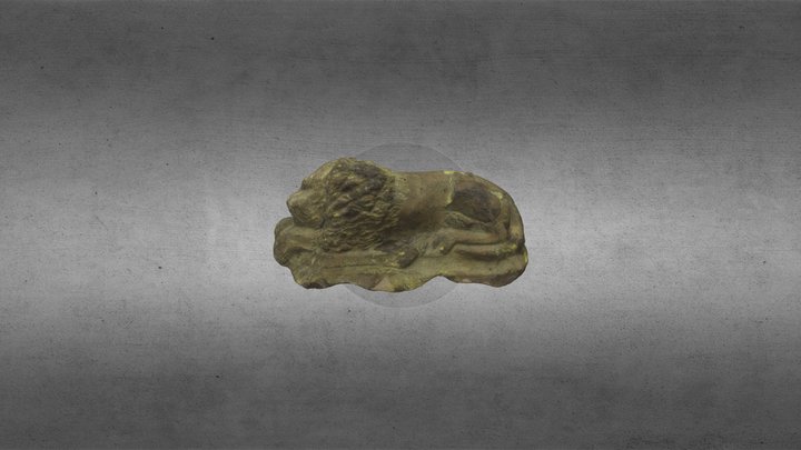 Фрагмент скульптурного зображення лева з Олики 3D Model