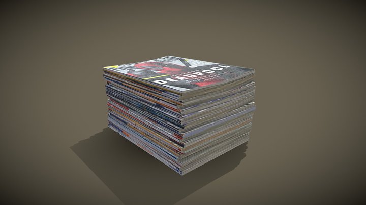 Stack Of Magazines 3D Model