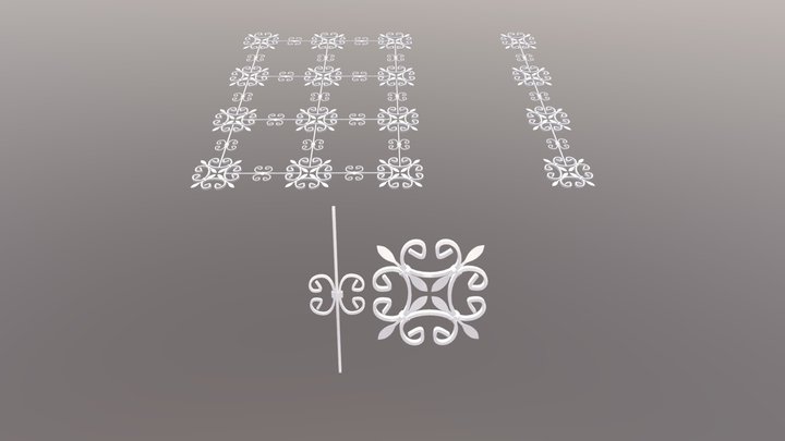 Forged Fence Modular Set 3D Model