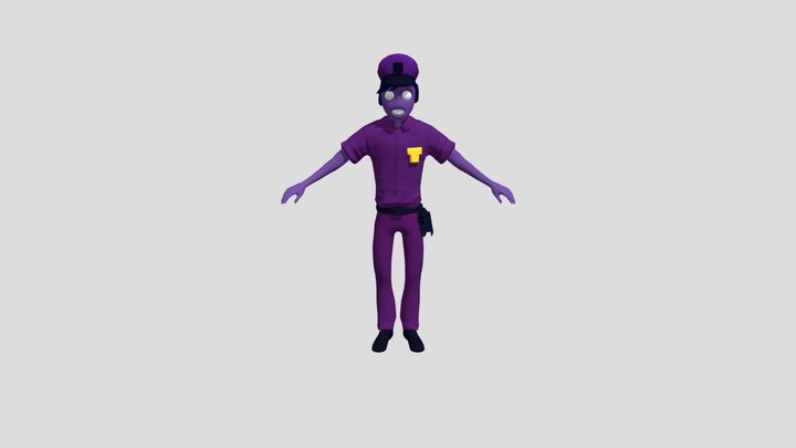 Michael Afton but purple 3D Model
