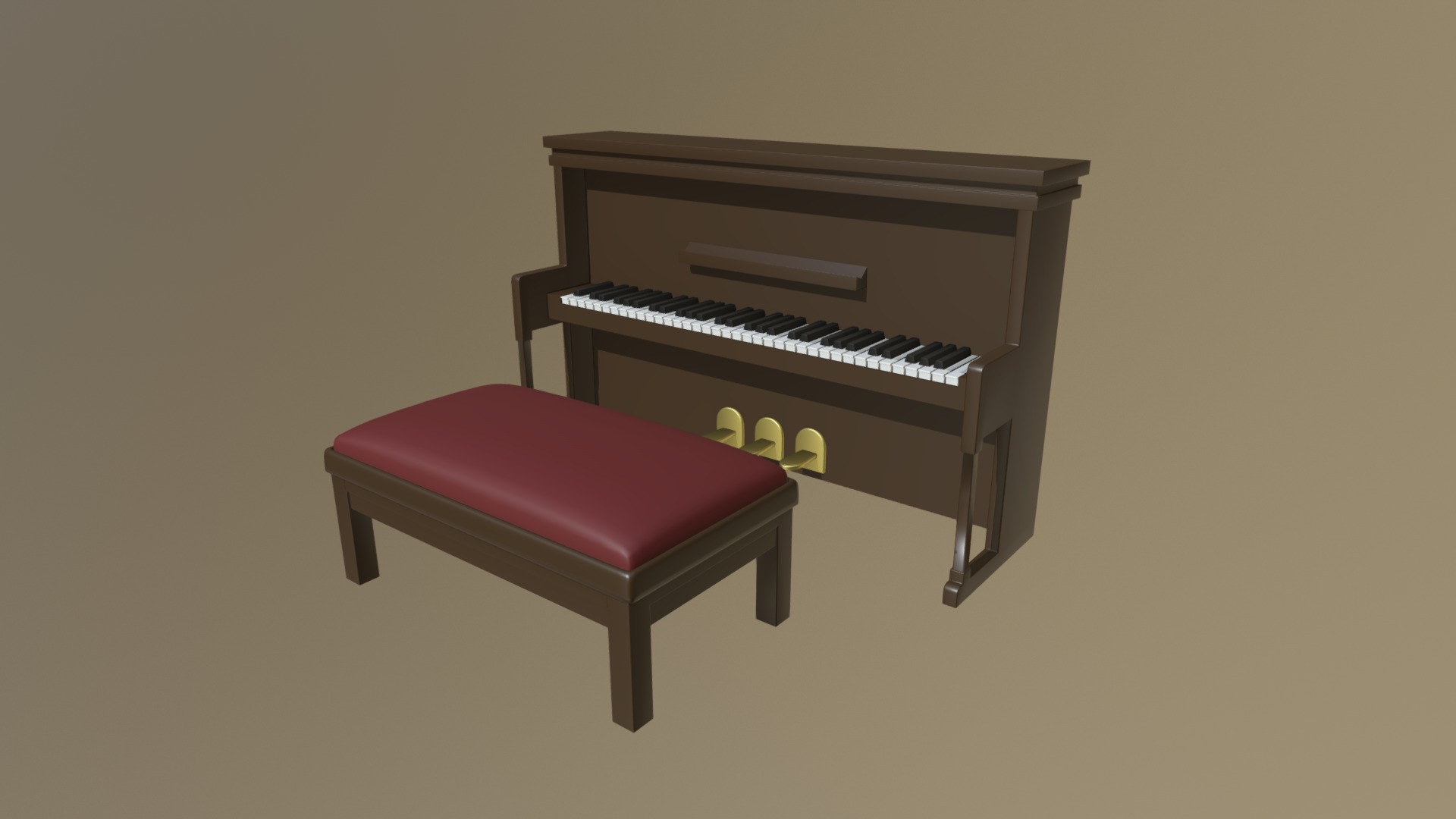 3D model Church Piano Set - This is a 3D model of the Church Piano Set. The 3D model is about a chair and a piano.