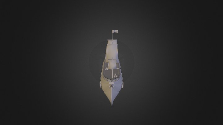 Low Poly Pirate Ship 3D Model