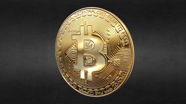 Bitcoin BTC Gold | Lowpoly 3D Model