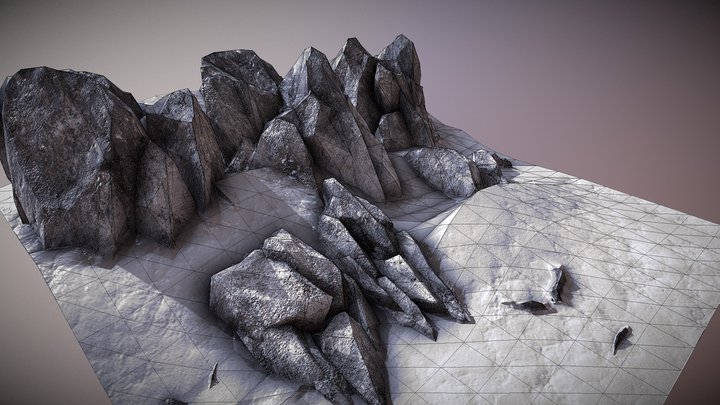 SnowyRocks 3D Model