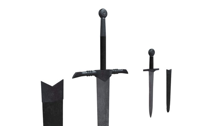 Shadow Guard Sword And Dagger 3D Model