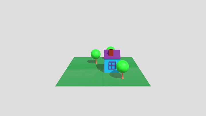 Low poly house blender 3D Model