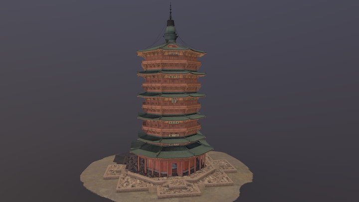 Chinese Buddhist Pagoda 3D Model