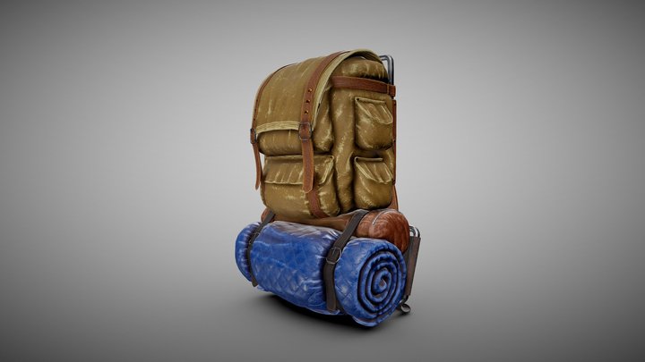 Camping/Hiking Backpack 3D Model