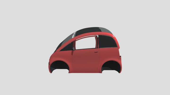 Tiny electric car Peripeteia black 3D Model