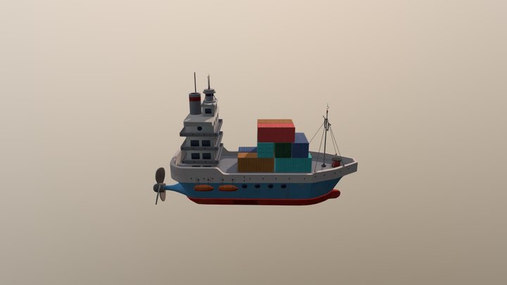 Cargo Ship 3D Model