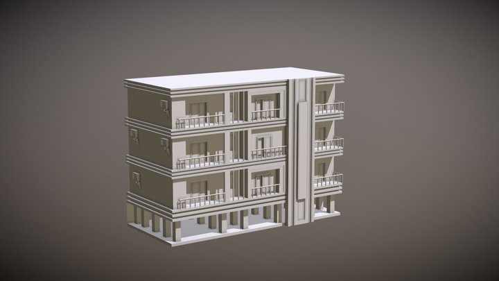 Apartament building 3D Model