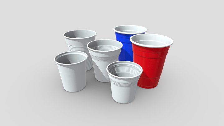 Red Plastic Cup 3D model