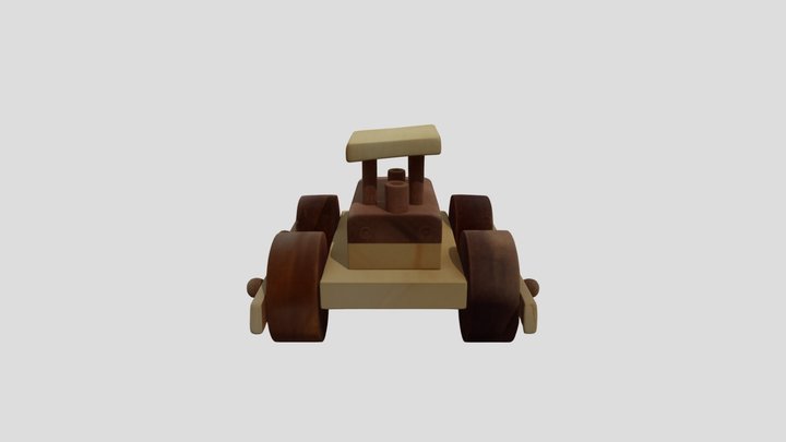 wooden toy tank 3D Model