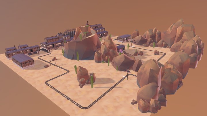 Team Fortress 2 Inspired Game Level 3D Model