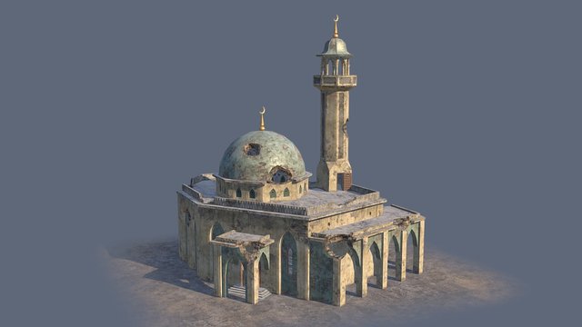 Damaged syrian mosque 3D Model