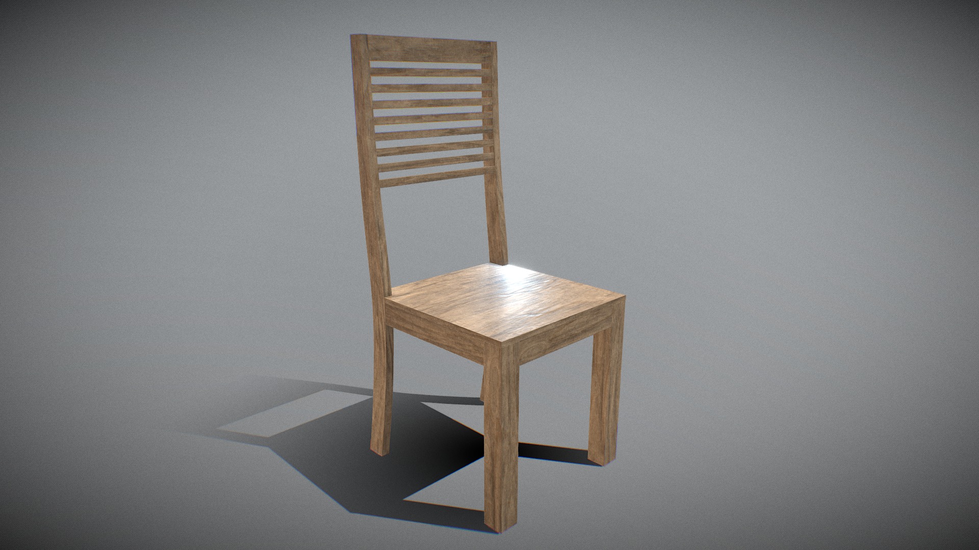 3D model Chair wooden 01 - This is a 3D model of the Chair wooden 01. The 3D model is about a chair on a stand.