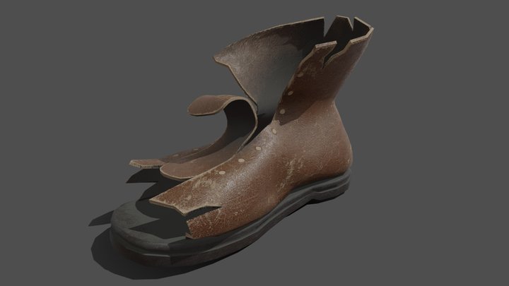 Old lether shoe 3D Model