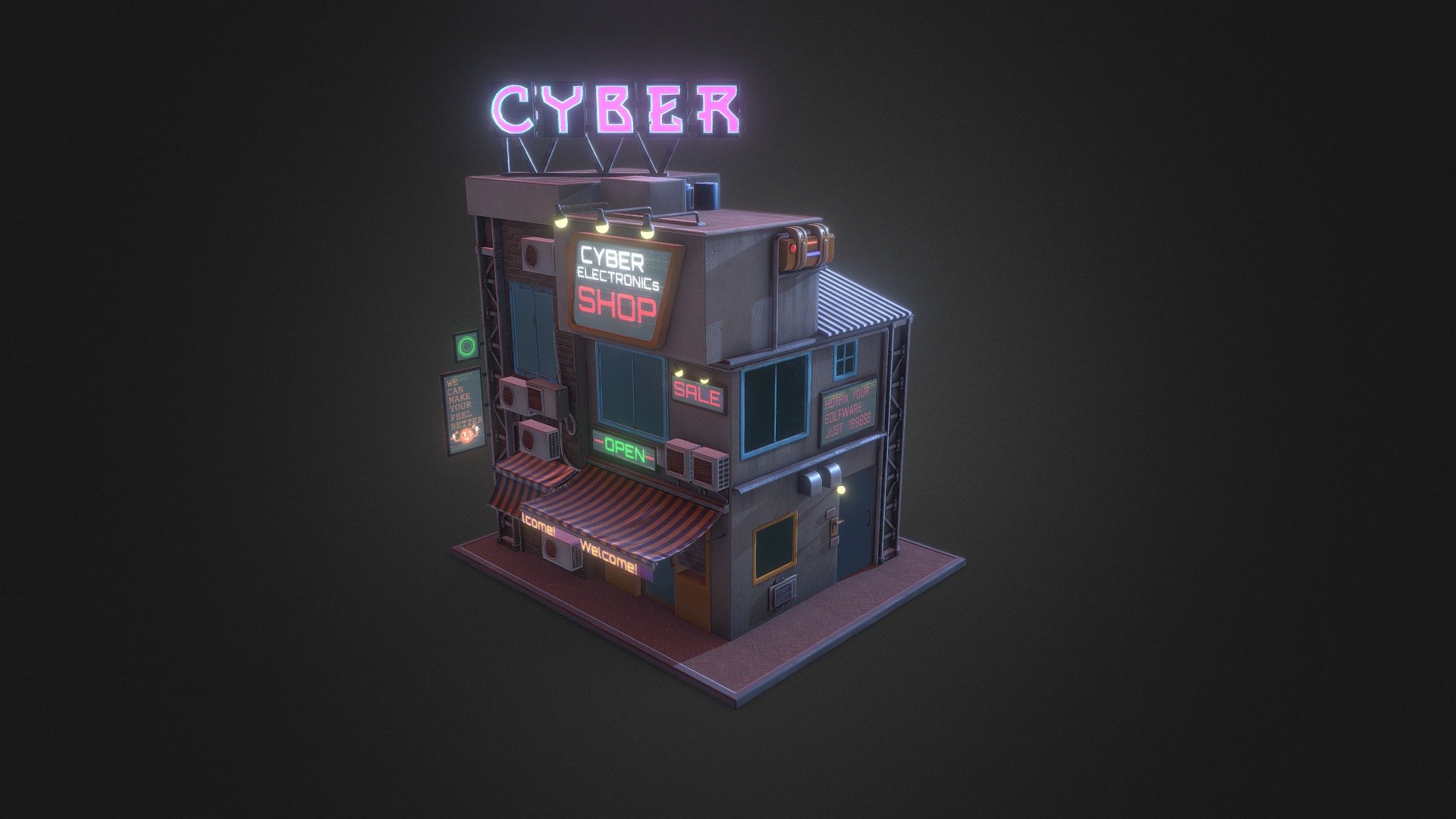 Cyber_Building_02 - 3D model by Warh95 [c96dfa8] - Sketchfab