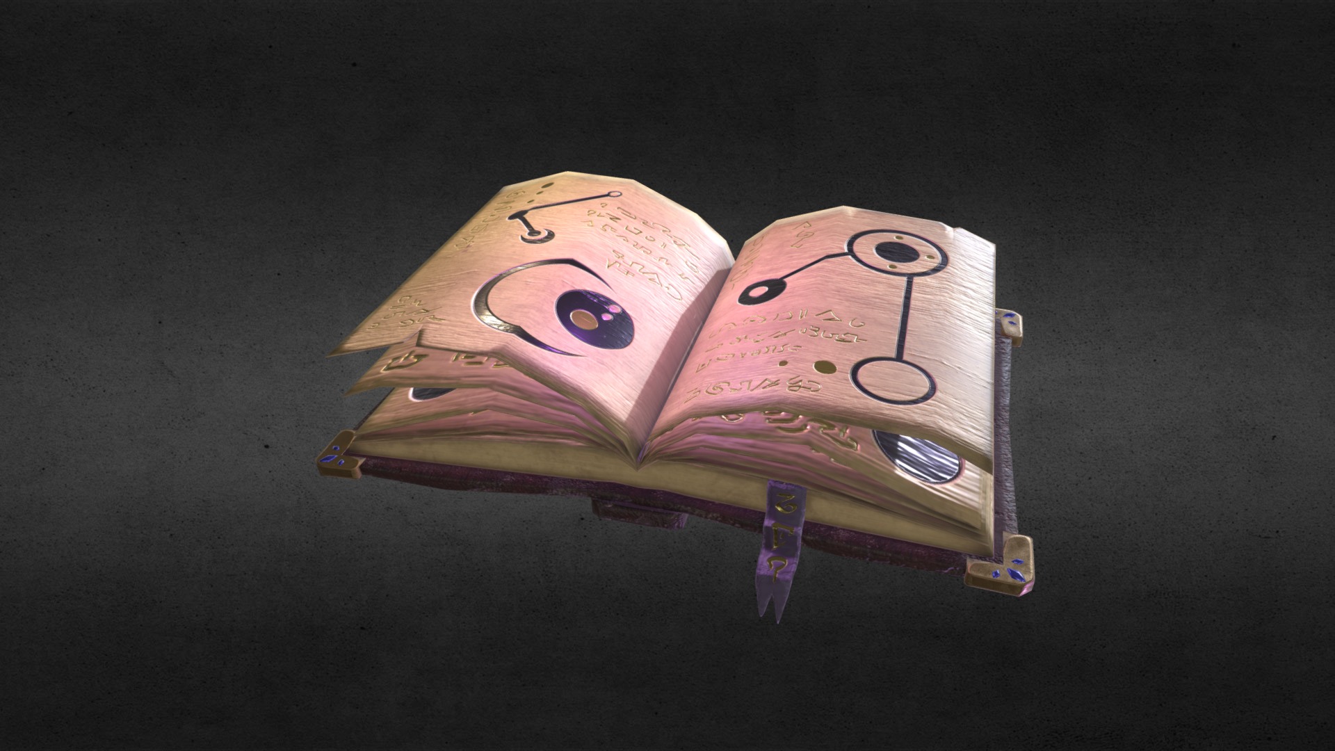 3D model Grimoire - This is a 3D model of the Grimoire. The 3D model is about a paper with a face drawn on it.