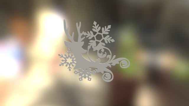 Newyear pattern christmas deer 3D Model