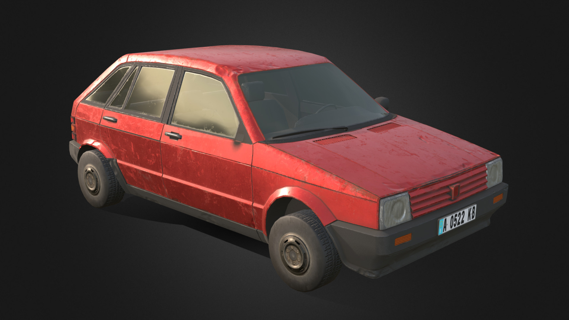 3D model Car 1 - This is a 3D model of the Car 1. The 3D model is about a red car parked.