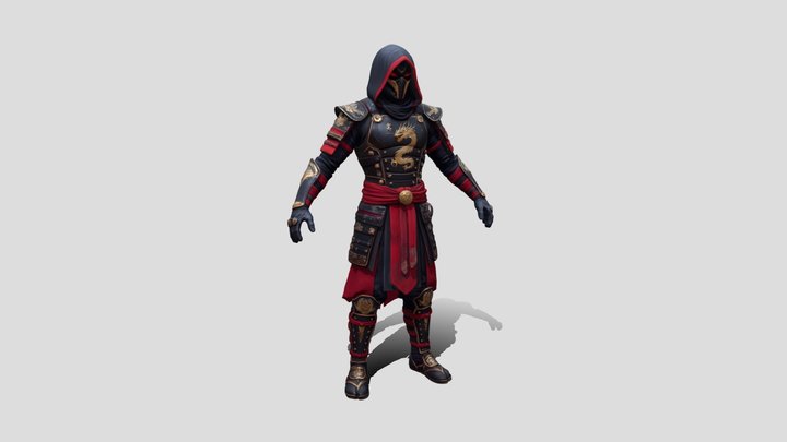 Warrior character red black cloth model free – Modello 3D gratuito STL