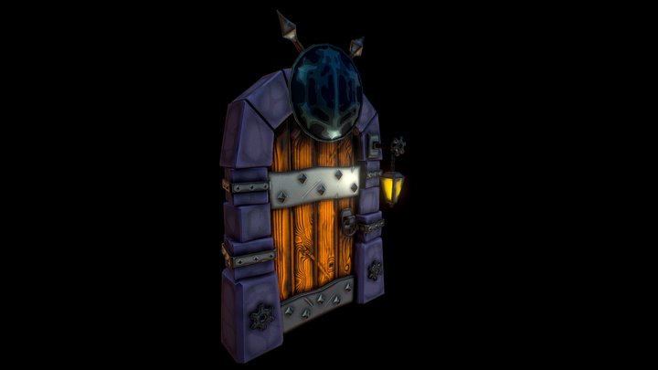 stylized low-poly door 3D Model