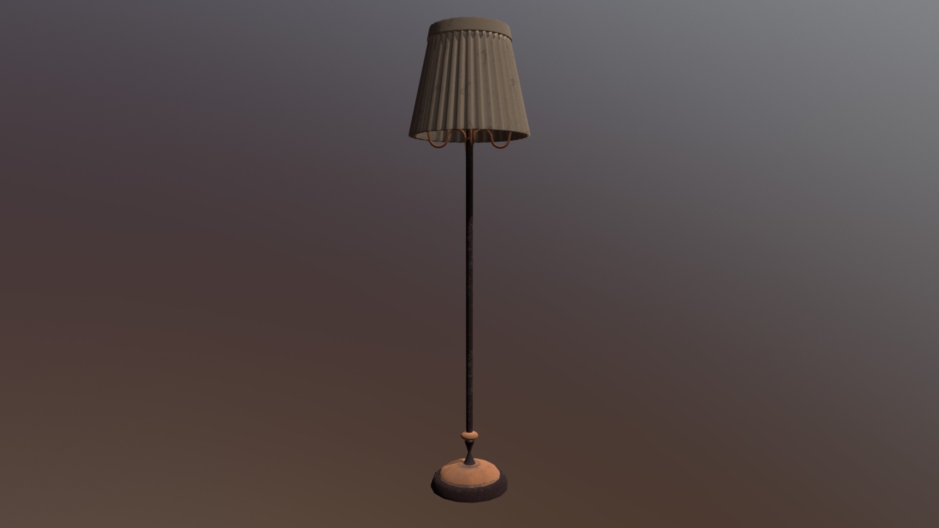 3D model Floor Lamp Low - This is a 3D model of the Floor Lamp Low. The 3D model is about a lamp on a table.