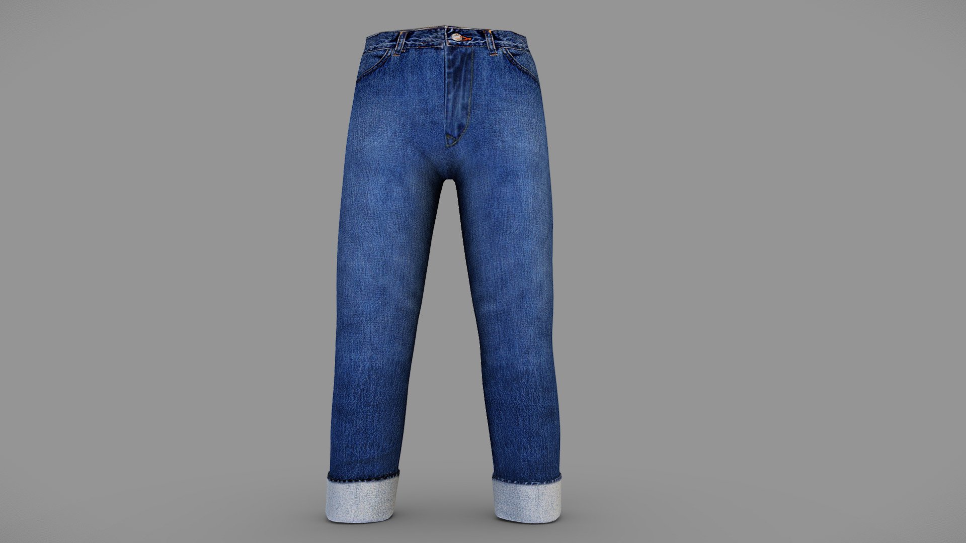 Men's Rolled Legs Denim Pants - Buy Royalty Free 3D model by 3dia ...