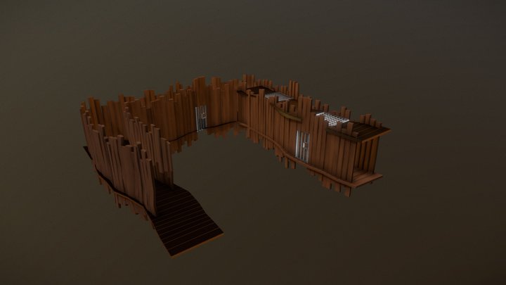 efteling schommel schip wachtrij 3D Model