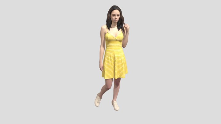 Yellow Striped Sundress – Kostenloses 3D-Modell STL
