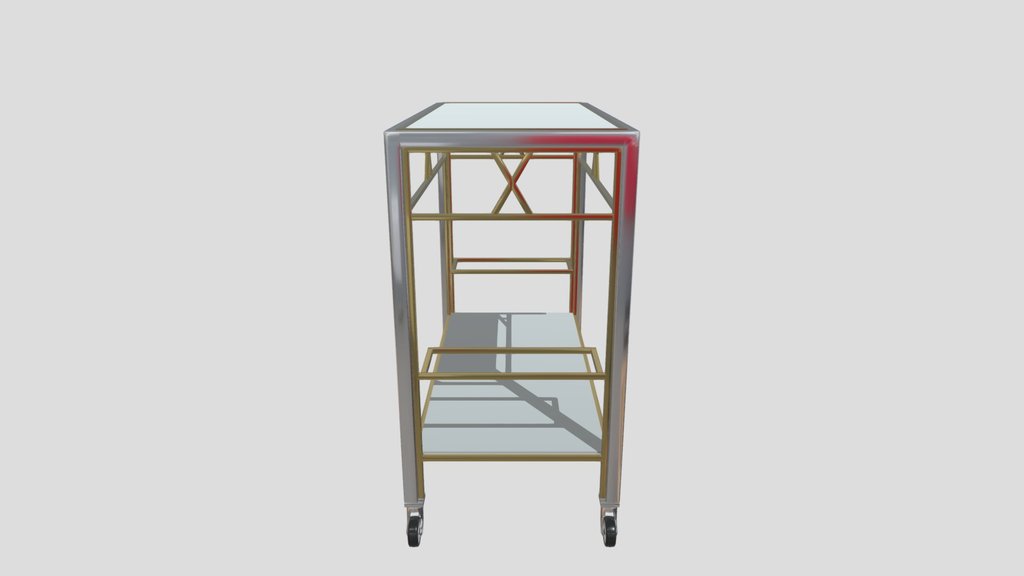Gold Chrome Serving Cart