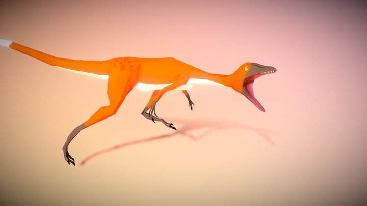 Low Poly Compsognathus 3D Model