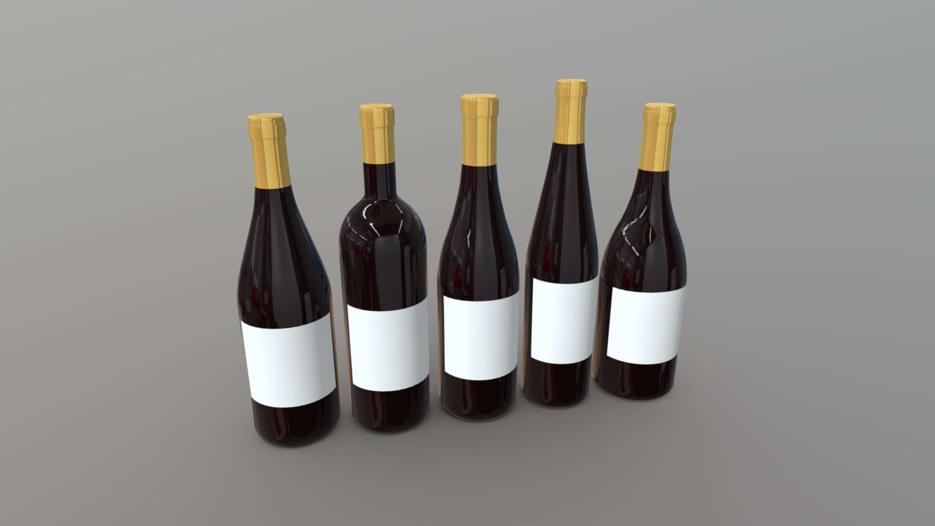 3D model Wine Bottles - This is a 3D model of the Wine Bottles. The 3D model is about a group of bottles.