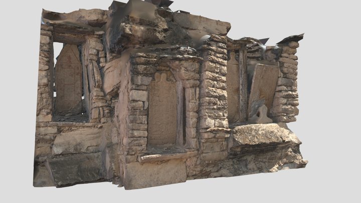 Tombstones on the road to the Old Kakhib village 3D Model