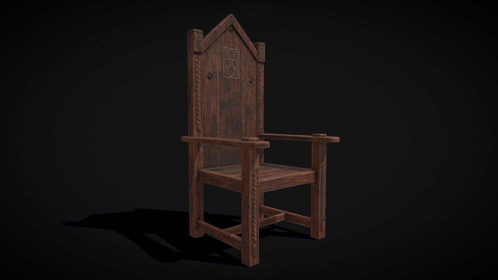 Medieval Carved Chair - Buy Royalty Free 3D model by ...