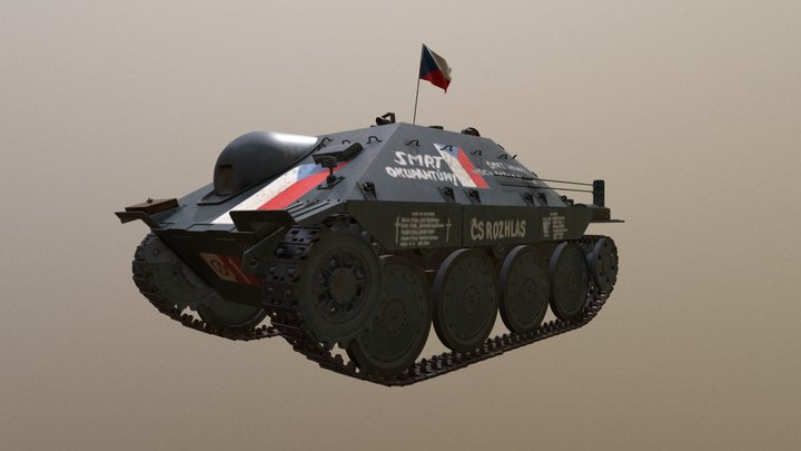 Jagdpanzer 38 Hetzer Prague 1945 3D Model
