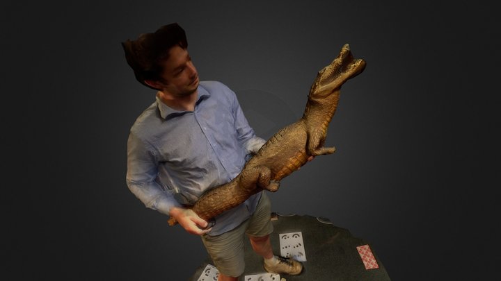 Antique Crocodile #3DST8 3D Model
