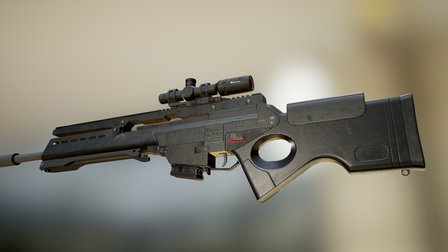 SL8 Sniper Lowpoly 3D Model