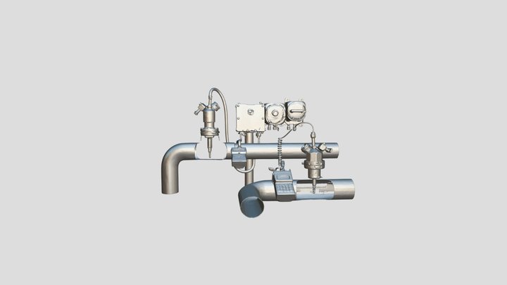 Pipeline Monitoring System Diagram 3D Model