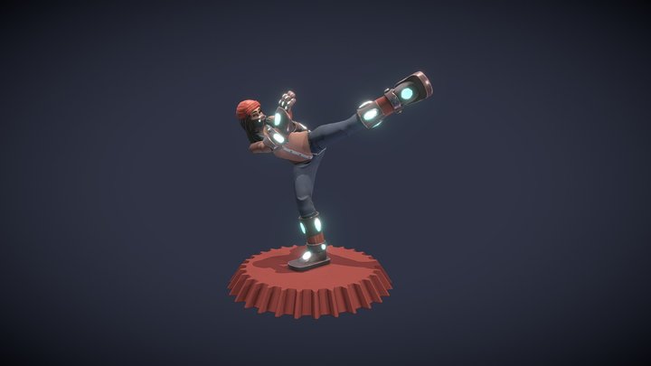 Ryna Fighting Pose 3D Model