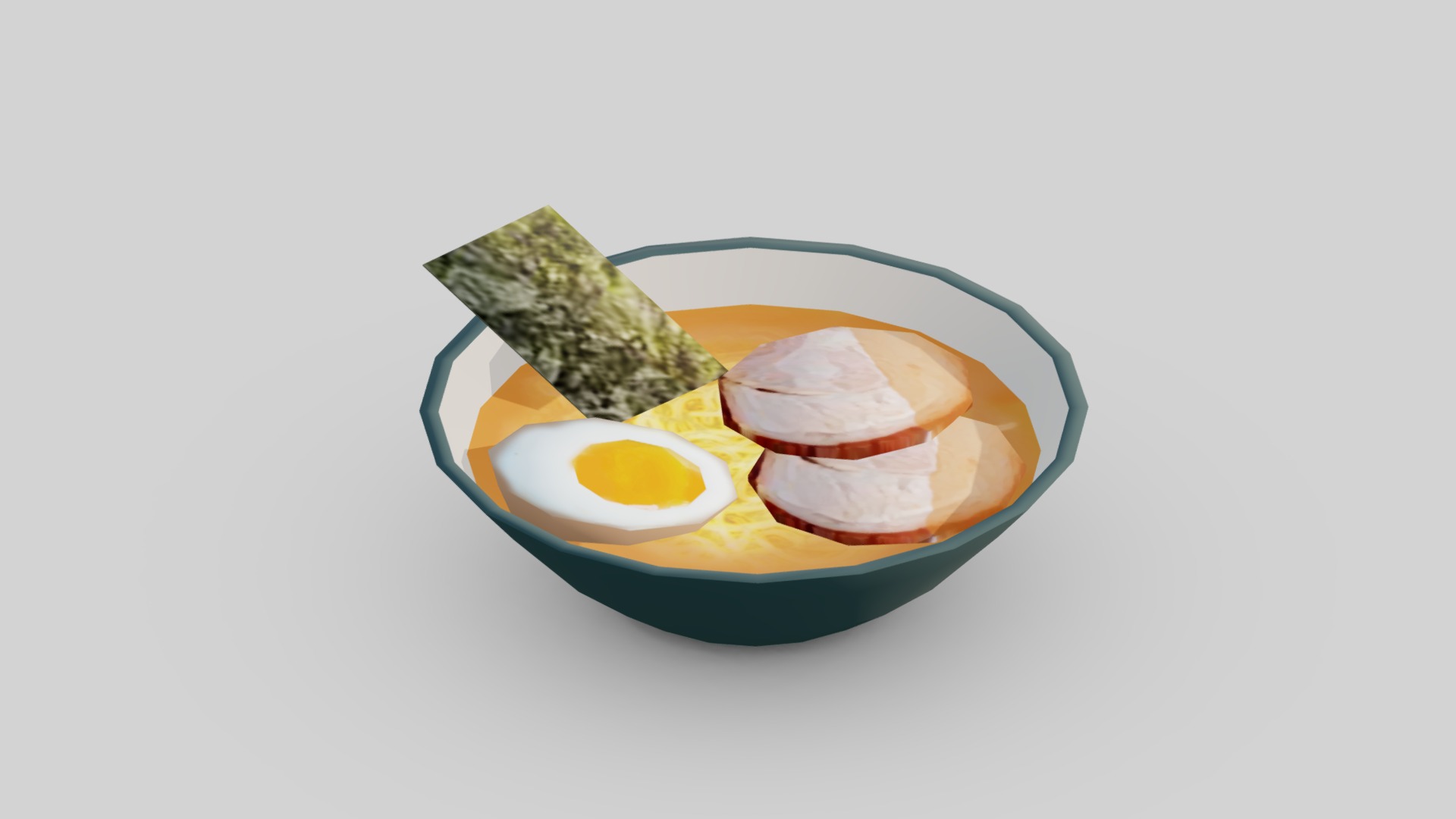 3D model Ramen Low-poly G07 - This is a 3D model of the Ramen Low-poly G07. The 3D model is about shape.