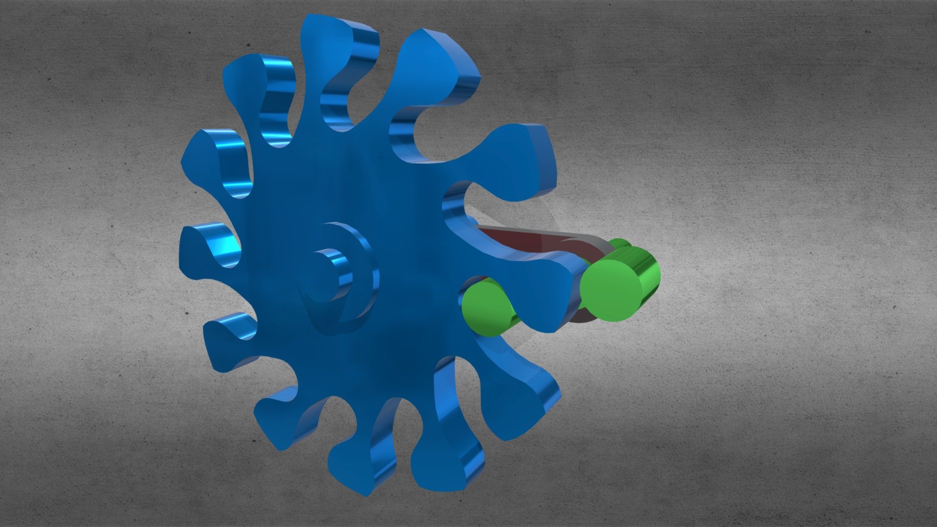 Two Rollers Intermittent Drive Mechanism Download Free 3D model by