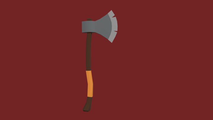 Low Poly Axe 3D Model