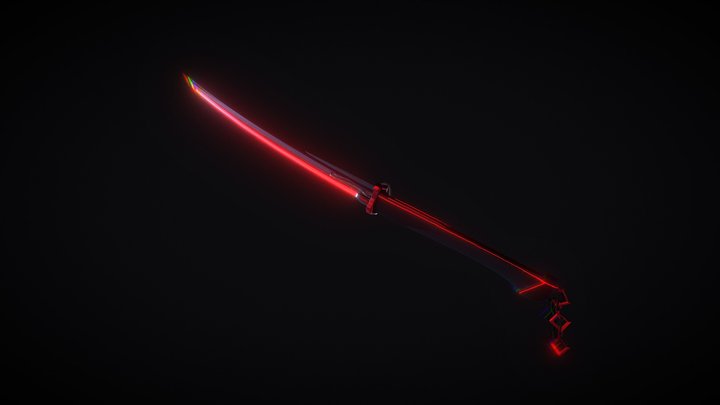 Red Katana 3D Model