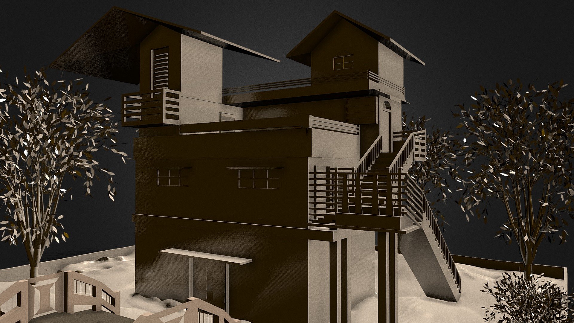 HOME IN TOWN Download Free 3D model by ammartiger [c98c8c3] Sketchfab